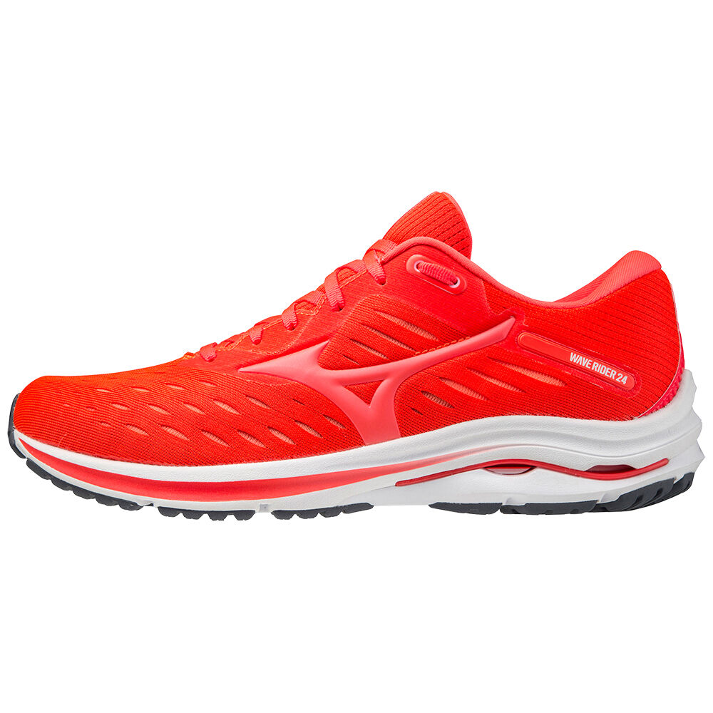 Mizuno Men's Wave Rider 24 Running Shoes Red/Coral (J1GC200364-LTJ)